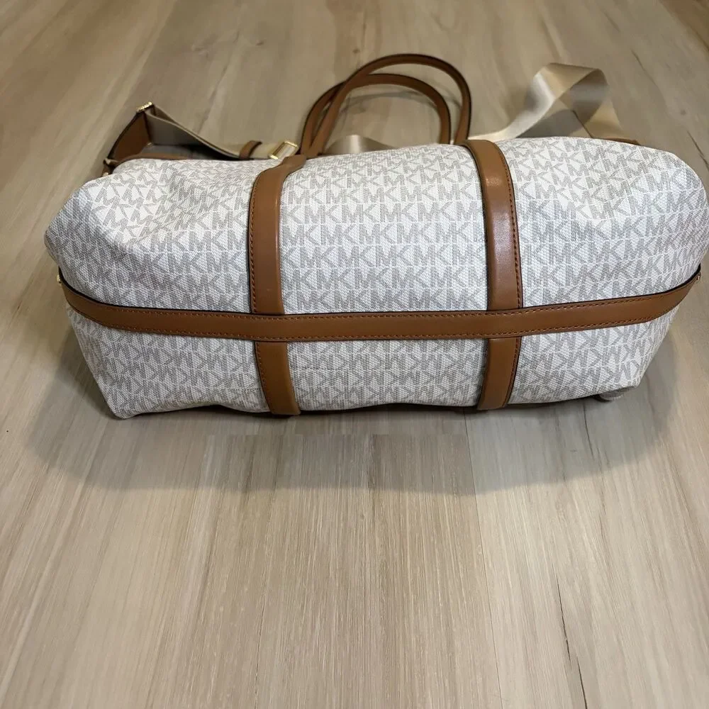 MICHAEL KORS Beck Signature Convertible Tote Bag Vanilla 30T0GKNT1B